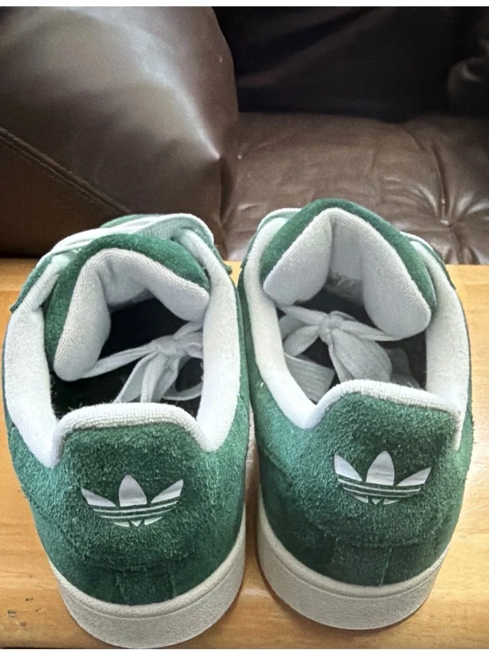 Adidas Campus Men's Green/White Suede Low Top Lace-Up Sneakers
